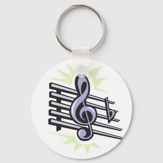 スタッフトレブルの音符デザイン キーホルダー (正面)
