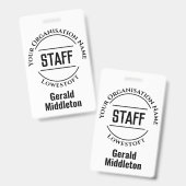 スタッフバッジ。スタッフ公式バッジ バッジ (正面＆裏面)