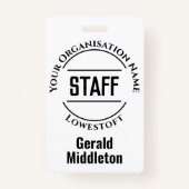 スタッフバッジ。スタッフ公式バッジ バッジ (正面)