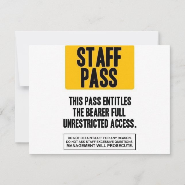 スタッフパス (正面)