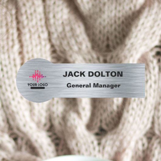 スタッフパーソナライズされたのメタリック名タグ 名札