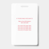 スタッフフォトID QRコード赤 バッジ (裏面)