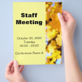 スタッフミーティングフライヤーイエロー紅葉事務所 チラシ (手)