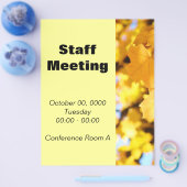 スタッフミーティングフライヤーイエロー紅葉事務所 チラシ (シングル)