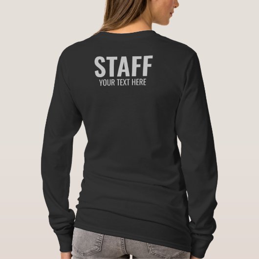 スタッフメンバー追加ロゴ文字はこちらウィメンズブラック Tシャツ (裏面)