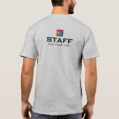 スタッフメンバ両面デザインメンズモダン Tシャツ (裏面)