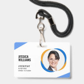 スタッフモダンカラフルの従業員IDバッジ バッジ (Front with Lanyard)