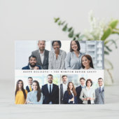 スタッフモダン企業のチームの写真ハッピーホリデー シーズンカード (スタンド正面)