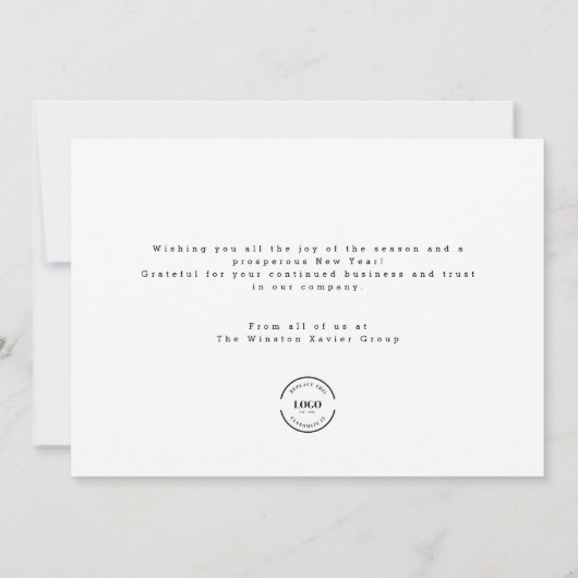 スタッフモダン企業のチームの写真ハッピーホリデー シーズンカード (裏面)