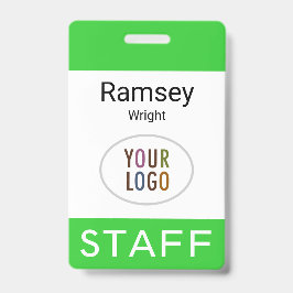 スタッフライムグリーンIDバッジラベルリールクリップまたはラニヤード バッジ