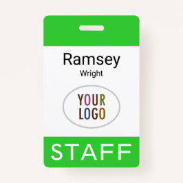 スタッフライムグリーンIDバッジラベルリールクリップまたはラニヤード バッジ