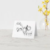 スタッフラインノートカードの音符 カード (黄色い花)