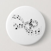 スタッフラインボタンの音符 缶バッジ (正面)