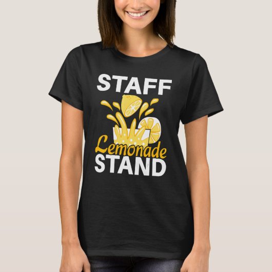 スタッフレモネードスタンドレモンフルーツ飲料 Tシャツ (正面)