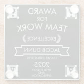 スタッフ企業のチーム作業賞 ガラスコースター (裏面)