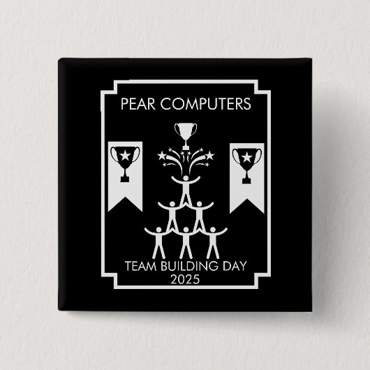 スタッフ企業のチーム建物イベント 缶バッジ (正面)