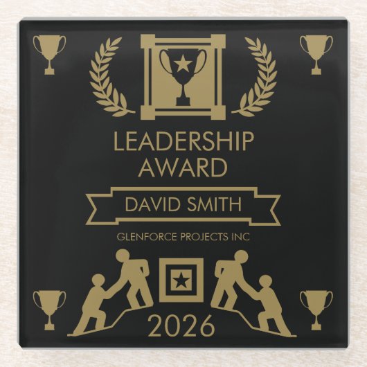 スタッフ企業のリーダーシップ賞 ガラスコースター (正面)
