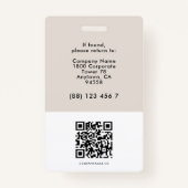 スタッフ会社従業員IDと写真 バッジ (裏面)