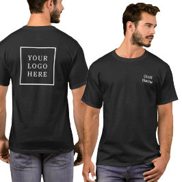 スタッフ名とロゴバック会社 Tシャツ