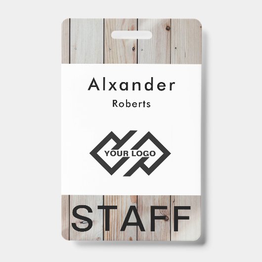 スタッフ名バッジカスタムロゴIDバッジ バッジ (正面)