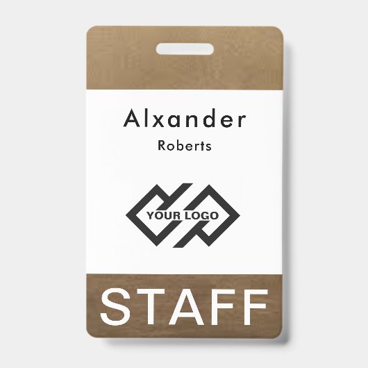 スタッフ名バッジカスタムロゴIDバッジ バッジ (正面)