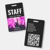 スタッフ名前をカスタムするすべてのアクセスパスConcertStaff Cus バッジ (正面＆裏面)
