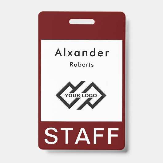 スタッフ名札 カスタムロゴ IDバッジ バッジ (正面)