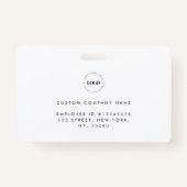 スタッフ従業員の写真IDカードとカスタムロゴ文字 バッジ (裏面)