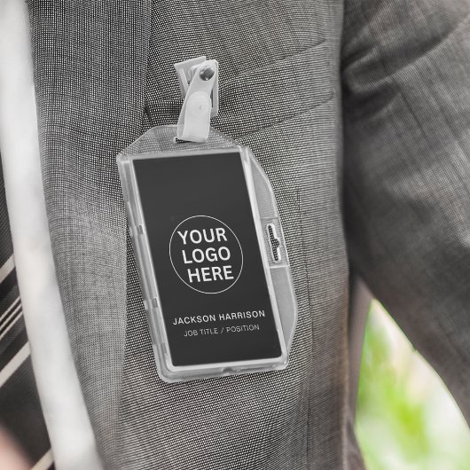 スタッフ従業員IDプロフェッショナルビジネスロゴブラック バッジ