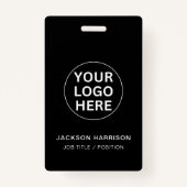 スタッフ従業員IDプロフェッショナルビジネスロゴブラック バッジ (正面)