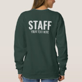 スタッフ追加ロゴ文字はこちらウォメンズ深いフォレストグリーン スウェットシャツ (裏面)