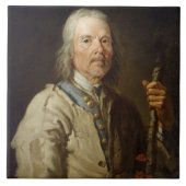 スタッフ、c.1800 (キャンバスの油)を握っている人 タイル (正面)