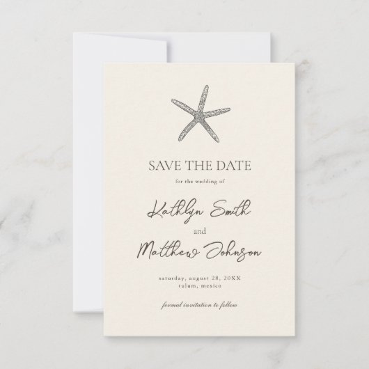 スタッモダンフィッシュビーチ海先結婚式 セーブザデート (正面)