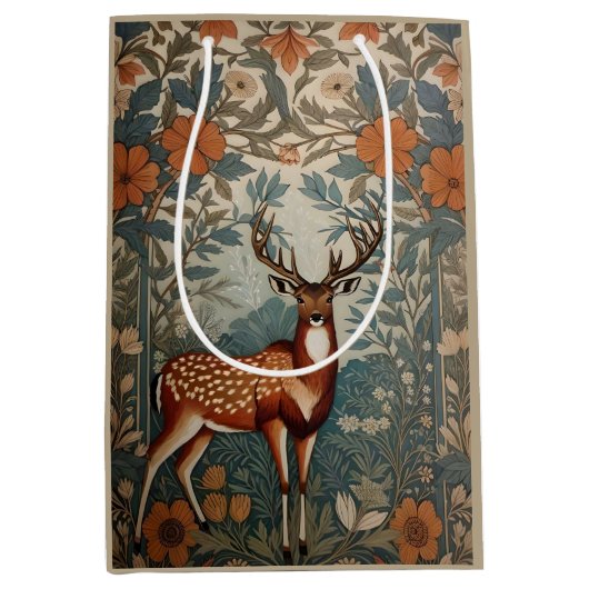 スタッ威厳のあるグウィリアムモリスインスパイアフローラ ミディアムペーパーバッグ (正面)