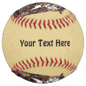 スタッ威厳のあるプタンで茶色の白いフクロウを見る ソフトボール (裏面)