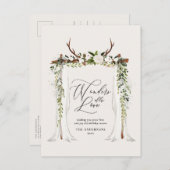 スタッ素朴クの葉っぱの祝日写真のクリスマス インビテーションポストカード (正面/裏面)