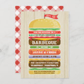 スタッ素朴クハンバーガーカップルシャワーBBQ 招待状 (正面/裏面)