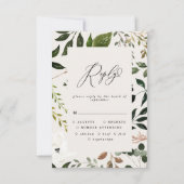 スタッ素朴グウォーターカラー白フローラ結婚式RSVP c 出欠カード (裏面)