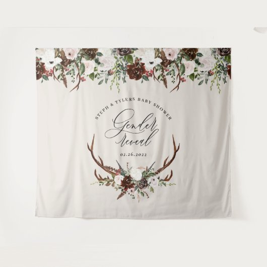 スタッ素朴グフローラジェンダーが赤ちゃんシャワーを明かす タペストリー (正面(横))