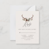 スタッ素朴グフローラバーガンディ結婚式RSVPカード ノートカード (正面)