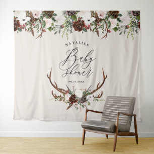 スタッ素朴グ水彩フローラベビーシャワーエレガント タペストリー