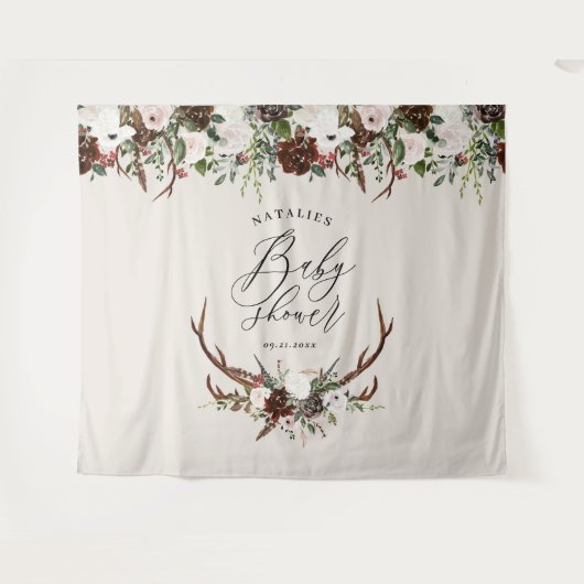 スタッ素朴グ水彩フローラベビーシャワーエレガント タペストリー (正面(横))