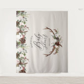 スタッ素朴グ水彩フローラベビーシャワーエレガント タペストリー (正面)