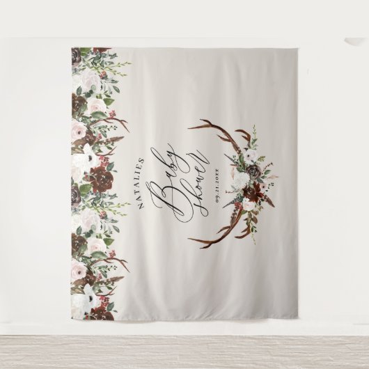 スタッ素朴グ水彩フローラベビーシャワーエレガント タペストリー (正面)