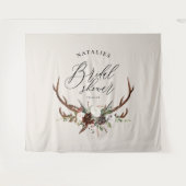 スタッ素朴グ水色フローラブライダルシャワーバナー タペストリー (正面(横))