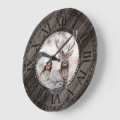 スタッ素朴グ・ウォーター・カラー・カントリー・ウッド・ローマ数字 ラージ壁時計 (傾斜)