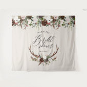 スタッ素朴グ・バーガンディ・フローラブライダルシャワーエレガント タペストリー (正面(横))
