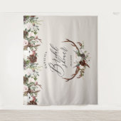 スタッ素朴グ・バーガンディ・フローラブライダルシャワーエレガント タペストリー (正面)