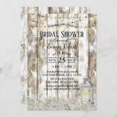 スタッ素朴フィッシュランタンバーンドウッドブライダルシャワー 招待状 (正面/裏面)