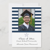 スタッ航海のフィッモダングネイビーホワイトストライプ 案内状 (正面)